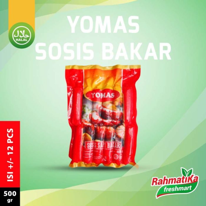 Yomas Sosis Sapi Bakar 500 gr Isi 12 pcs