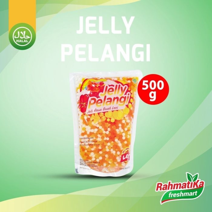 Jelly Pelangi Bubble / Jeli Rasa Buah Leci Bubble 500 gr (Pouch)