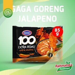 GAGA 100 Mie Instan Extra Pedas Goreng Jalapeno Level-5 (1 Pcs)