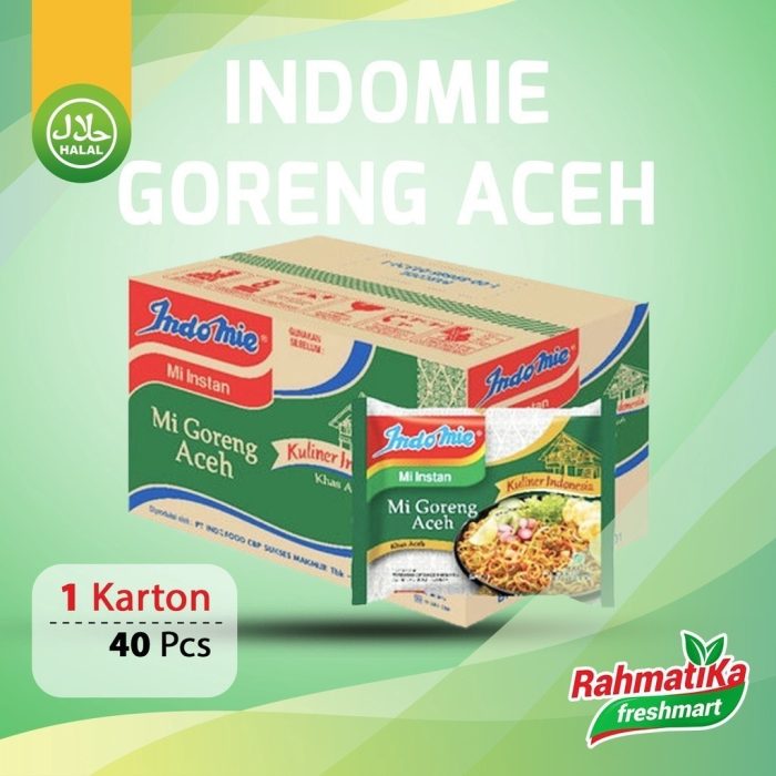 Indomie Mi Instan Goreng Aceh 1 Dus/Karton (Isi 40 Pcs)