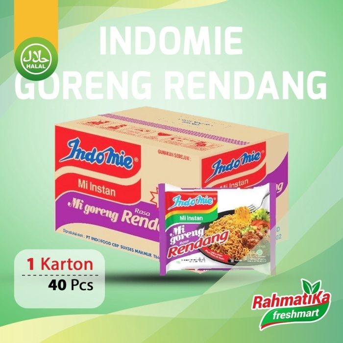 Indomie Mi Instan Goreng Rendang 1 Dus/Karton (Isi 40 Pcs)