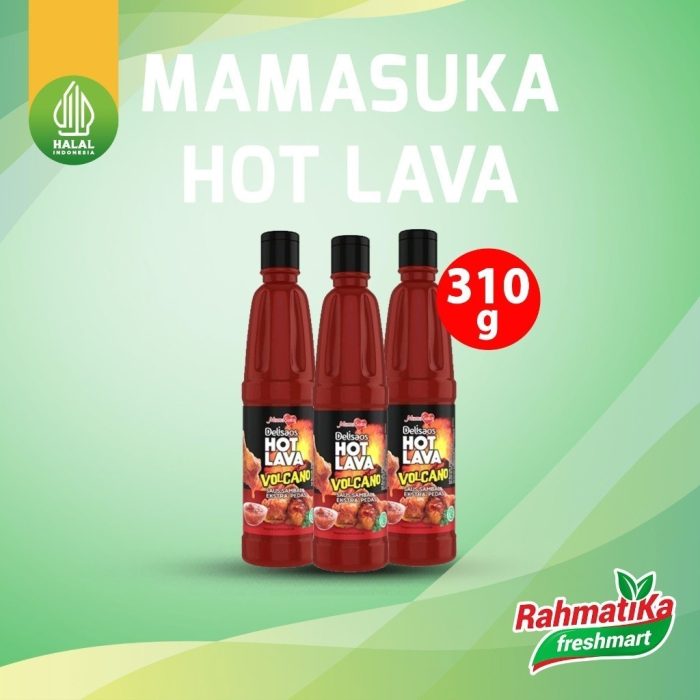 MamaSuka Delisaos Hot Lava Saus Sambal Extra Pedas 310 gr (Btl)