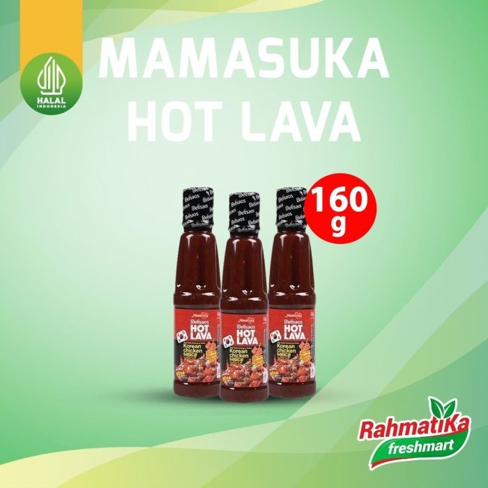 MamaSuka Delisaos Hot Lava Saus Sambal Extra Pedas 160 gr (Btl)