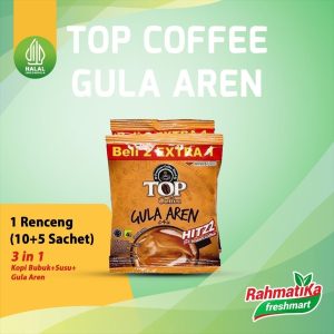 Top Coffee 3in1 Kopi Susu Gula Aren 22g (1 Renceng)