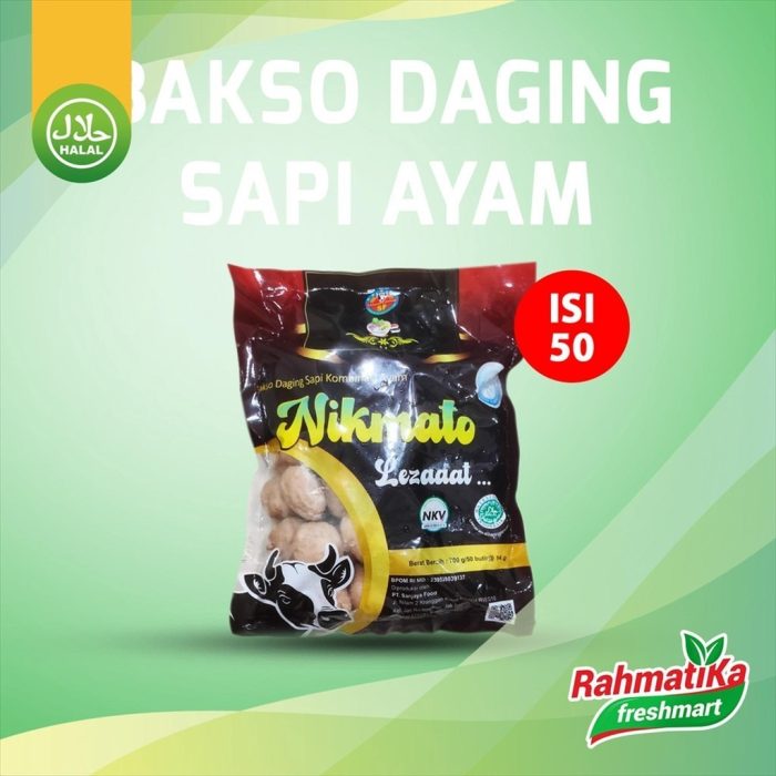 Bakso Nikmato Daging Sapi dan Ayam 700g Isi 50