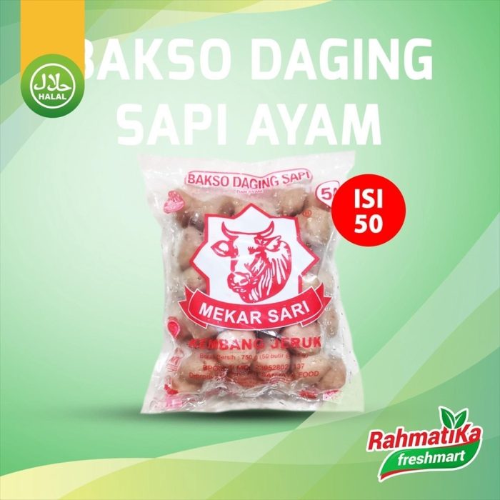 Bakso Mekar Sari Kembang Jeruk Daging Sapi dan Ayam 750g Isi 50