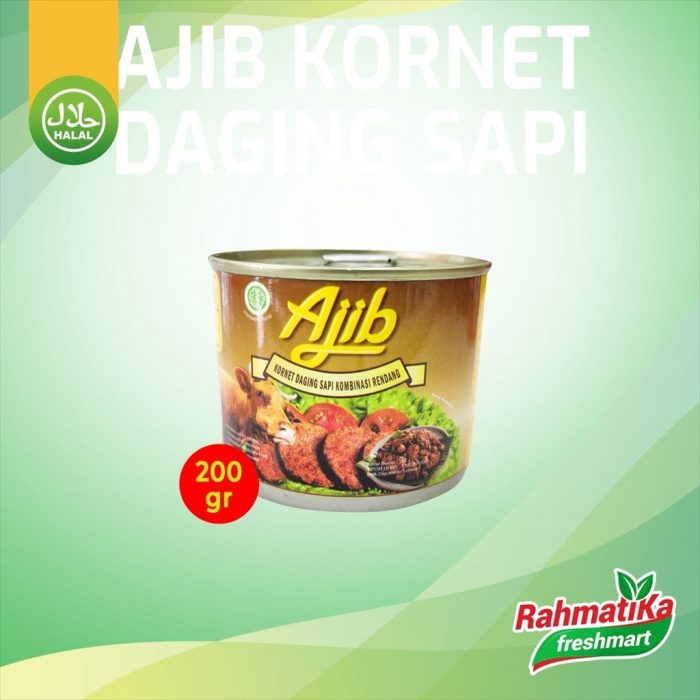 Ajib Kornet Daging Sapi Kombinasi Rendang 200 gr