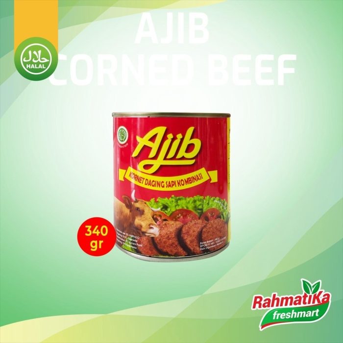 Ajib Corned Beef / Kornet Daging Sapi Kombinasi 340 gr