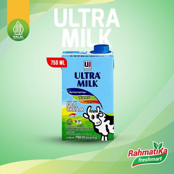 Ultra Milk Full Cream / Susu UHT Full Cream 750 ml