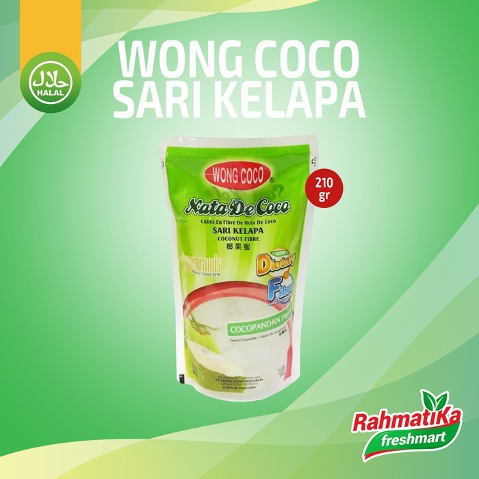 Wongcoco Nata De Coco / Sari Kelapa Rasa Cocopandan 210 gram