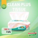 Clean Plus Facial Tissue 180 Sheets 2 Ply